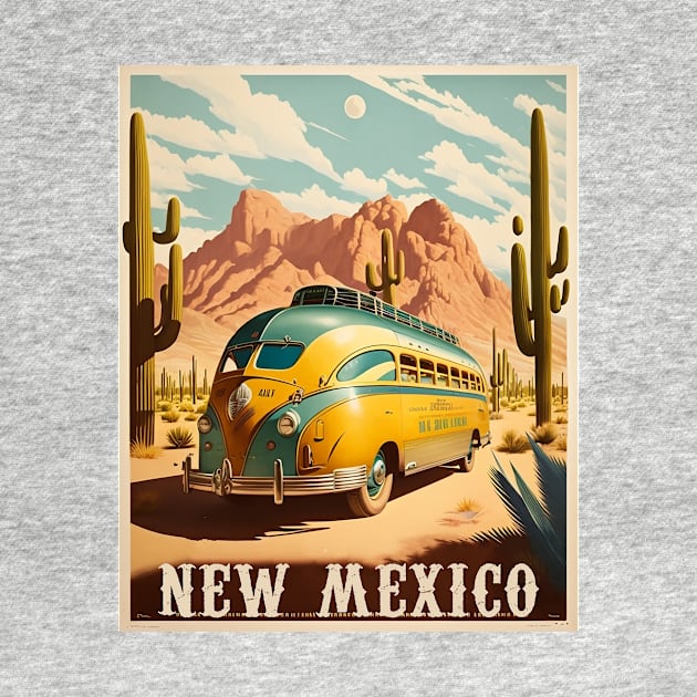 New Mexico Caravan Vintage Travel Art Poster by OldTravelArt